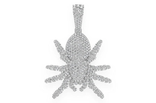 4.00ct Diamond Spider Crawling Pendant 14K Solid Gold