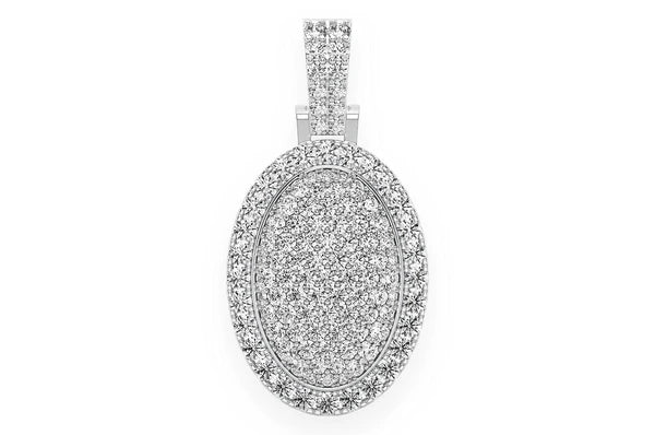 2.50ct Diamond Oval Pillow Double Layer Pendant 14K Solid Gold