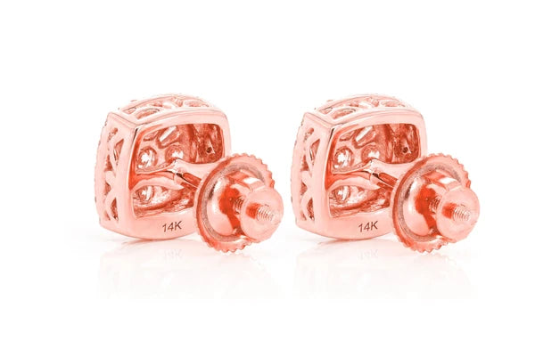 Erkals Jewellers Baguette Flower Stud Earrings 18K Gold 1.00ctw