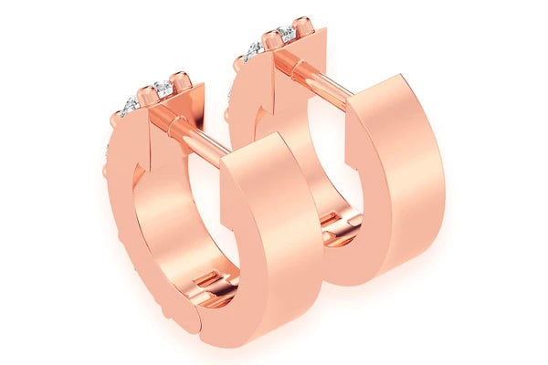 Erkals Jewellers Diamond Huggie Hoop Earrings 18K Gold 0.50ctw