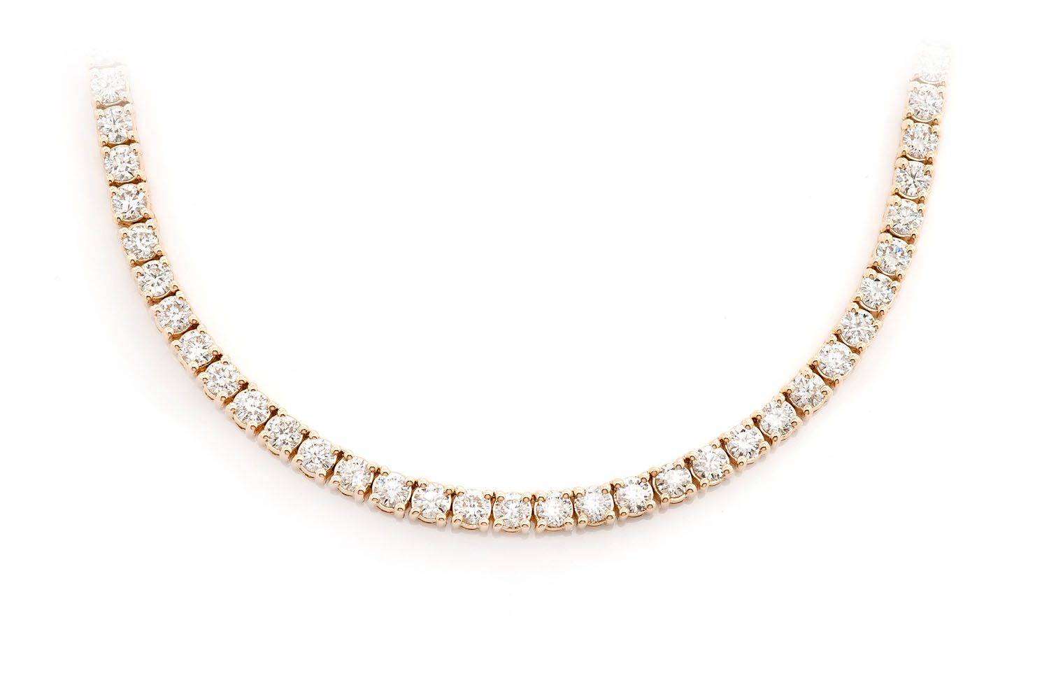 Erkals Jewellers 9pt Prong Set Diamond Tennis Necklace 18K Gold 15.00ctw