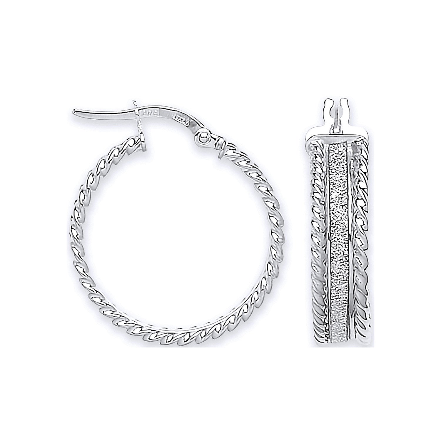 WG 23mm Moondust Ribbed Edge Earrings