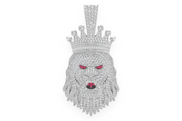 Erkals Jewellers King Crown Lion Pendant 18K Gold Diamond 7.00ctw