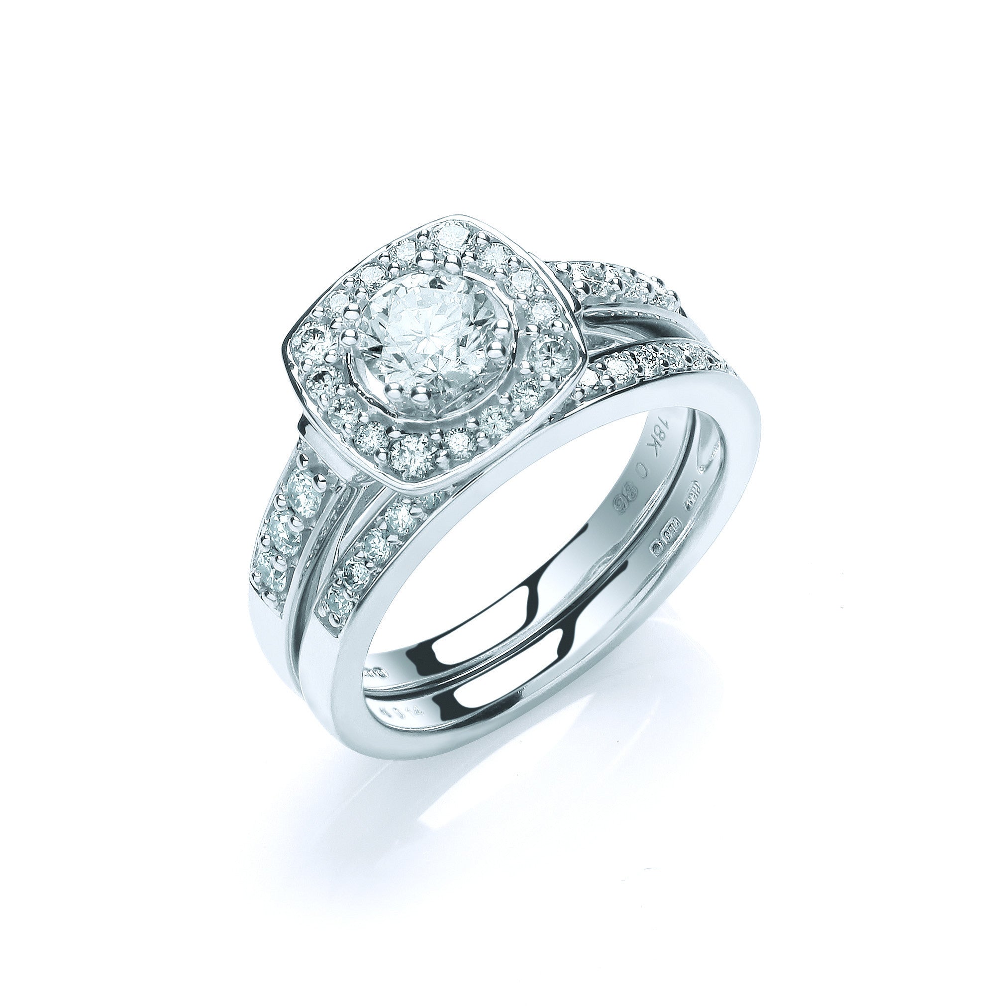18ct White Gold 1.00ct Fancy Bridal Set