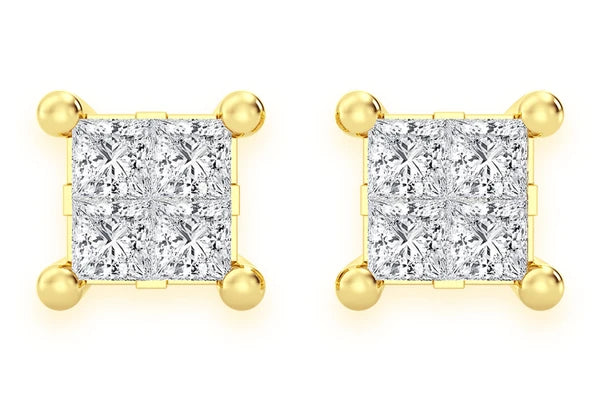 Erkals Jewellers Quad Stud Earrings 18K Gold 0.50ctw