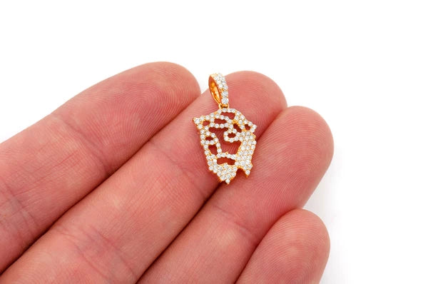 Erkals Jewellers Mini Jesus Silhouette Pendant 18K Gold Diamond 0.40ctw