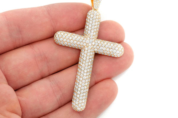 Erkals Jewellers Bubbly Cross Pendant 18K Gold Diamond 8.50ctw