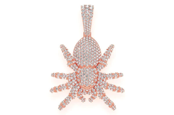 4.00ct Diamond Spider Crawling Pendant 14K Solid Gold