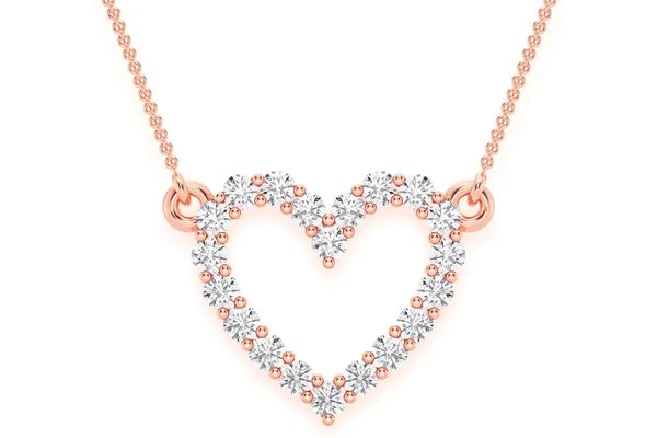 Erkals Jewellers Open Heart Pendant 18K Gold Diamond 0.15ctw