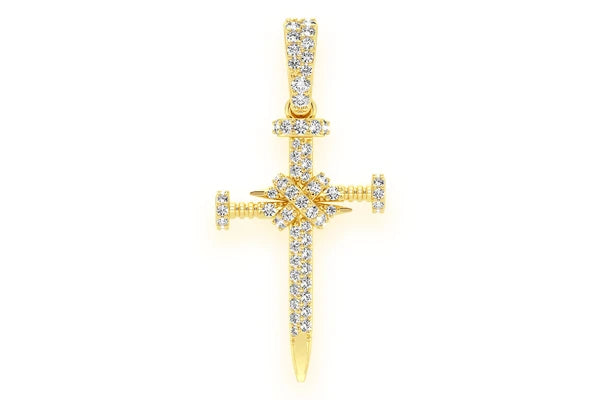 Erkals Jewellers Nail Cross XS Pendant 18K Gold Diamond 0.45ctw