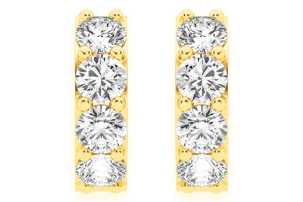 Erkals Jewellers Diamond Huggie Hoop Earrings 18K Gold 0.50ctw