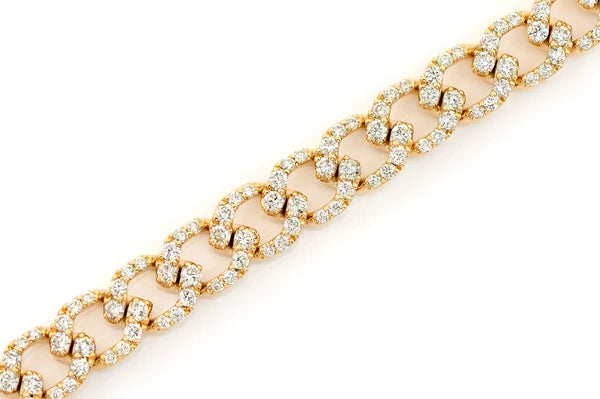 Erkals Jewellers Elongated Miami Cuban Diamond Bracelet 6mm 18K Gold 3.75ctw