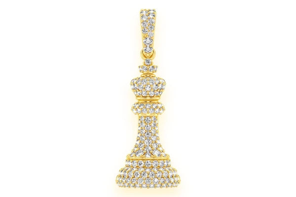 Erkals Jewellers King Chess Piece Pendant 18K Gold Diamond 0.60ctw