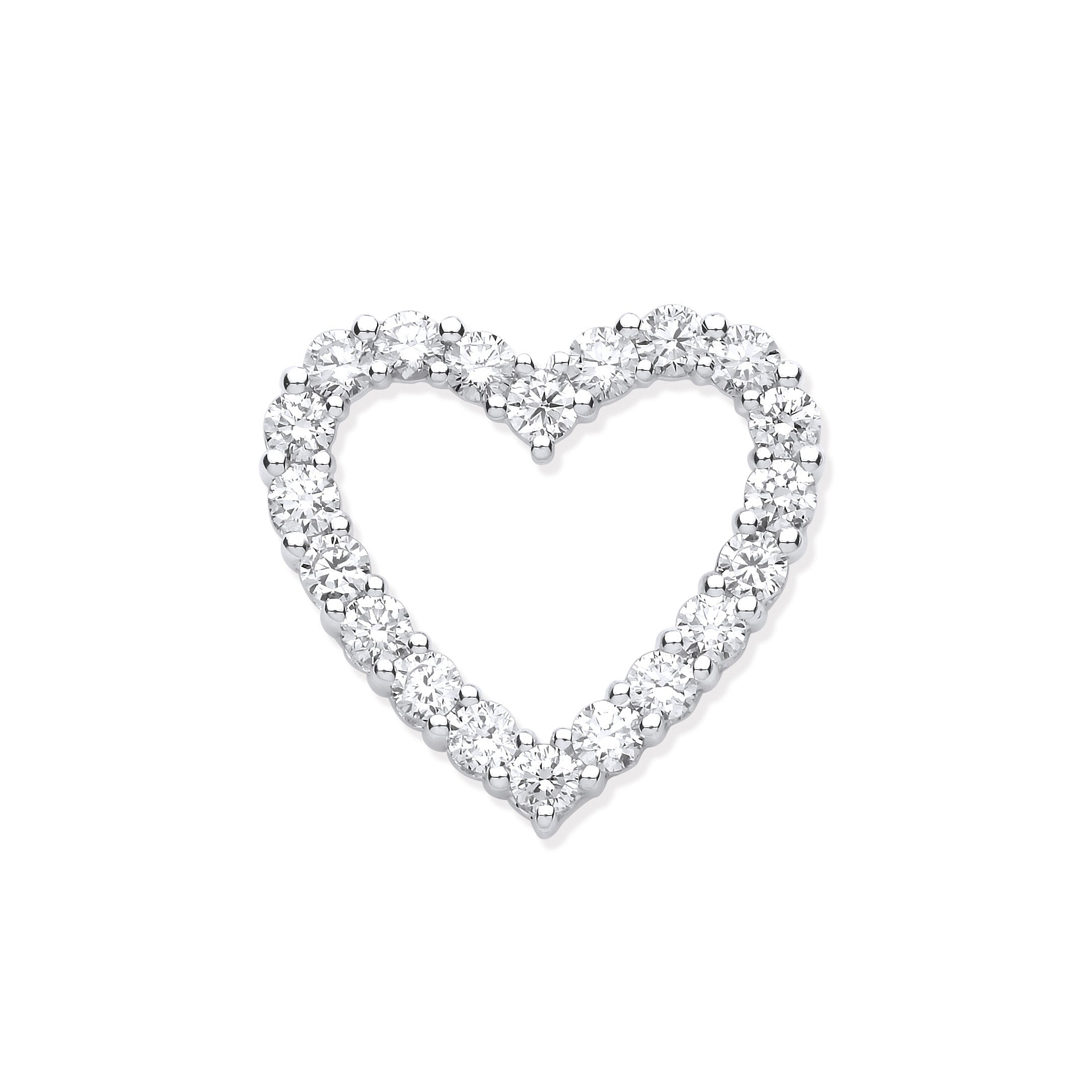 18ct White Gold 1.01ct Heart Shaped Drop Pendant