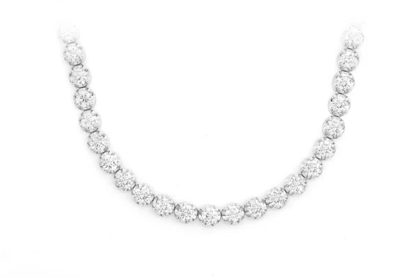 Erkals Jewellers 12pt Crown Set Diamond Tennis Necklace 18K Gold 14.00ctw