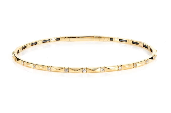 Erkals Jewellers Pointed Rectangle Flex Diamond Bangle Bracelet 18K Gold 0.20ctw