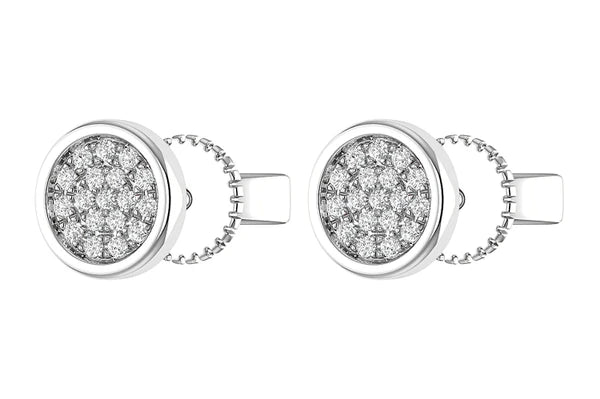 Erkals Jewellers Bezel Set Cluster Stud Earrings 18K Gold 0.05ctw