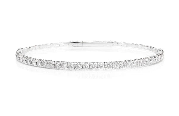 Erkals Jewellers 8pt Prong Set Diamond Tennis Bangle Bracelet 18K Gold 2.90ctw