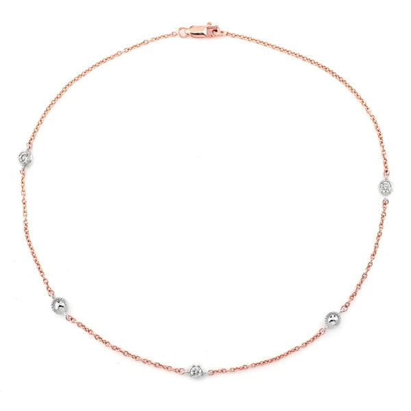 Erkals Jewellers Bead Bezel Diamond Station Bracelet 18K Gold 0.10ctw