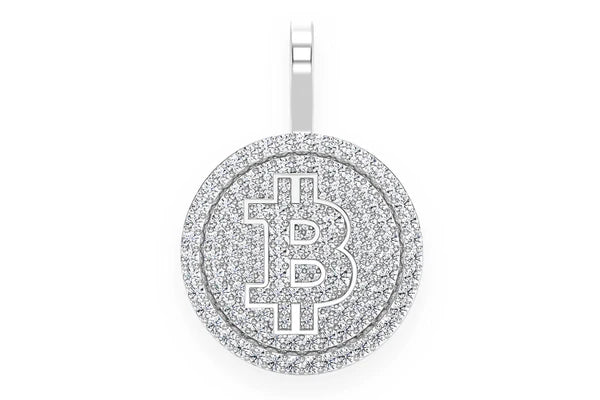 Erkals Jewellers Bitcoin Pendant 18K Gold Diamond 1.10ctw