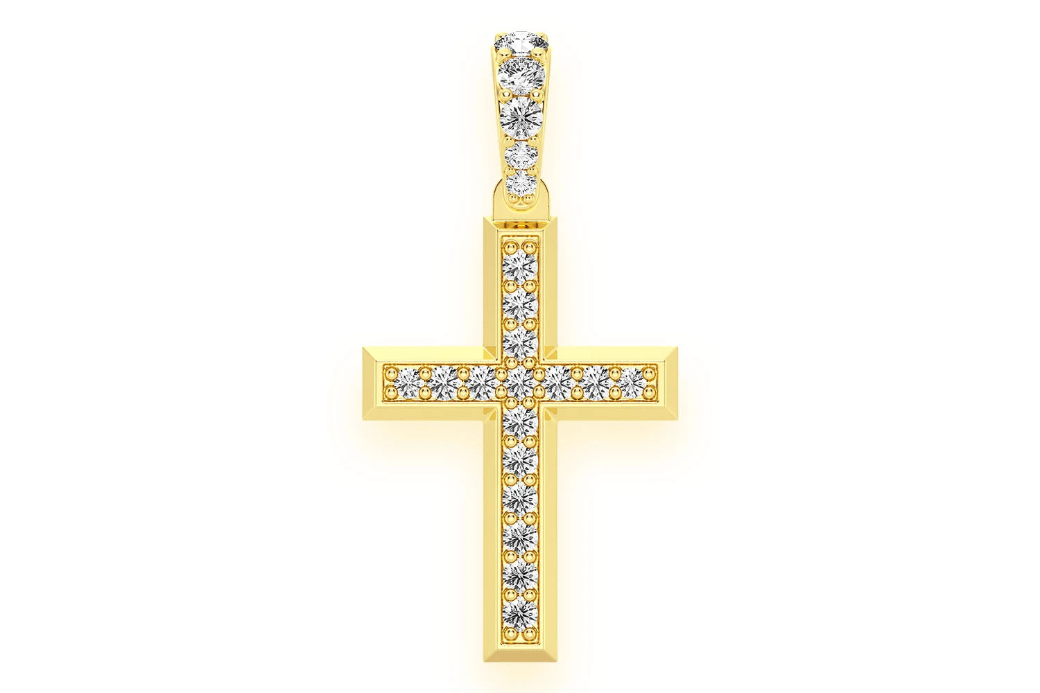 Erkals Jewellers Angled Cross Pendant 18K Gold Diamond 0.33ctw