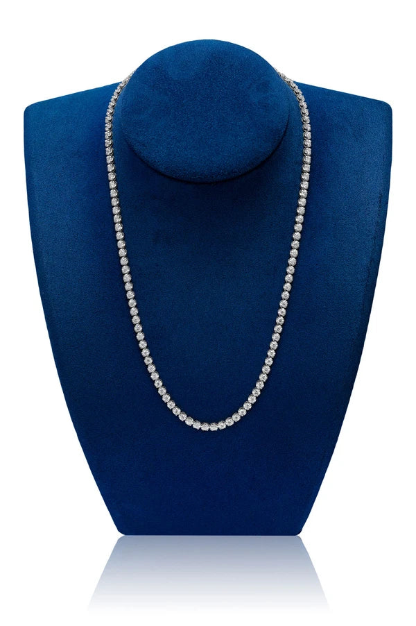 Erkals Jewellers 12pt Crown Set Diamond Tennis Necklace 18K Gold 14.00ctw