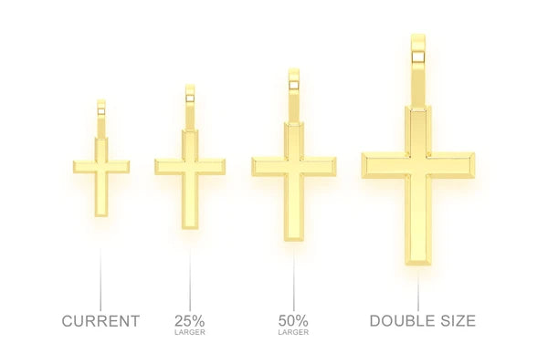 Erkals Jewellers Solid Angled Cross Pendant 18K Gold