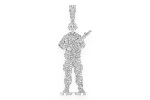 Erkals Jewellers Toy Soldier Diamond Pendant 18K Gold 4.30ctw