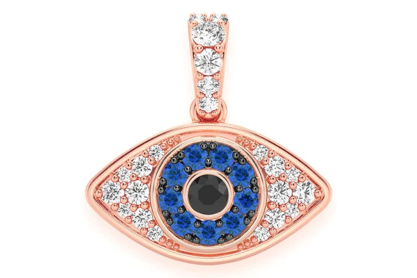 Erkals Jewellers Evil Eye Bubbly Diamond Pendant 18K Gold 0.40ctw