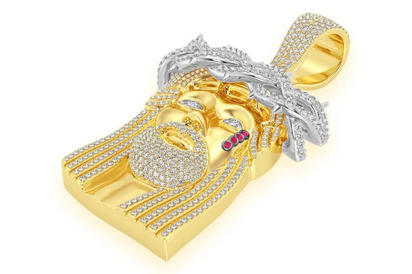 Erkals Jewellers Large Jesus Of Nazareth Pendant 18K Gold Diamond 9.25ctw
