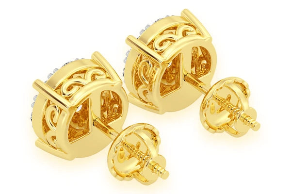 Erkals Jewellers Mosaic Stud Earrings 18K Gold 1.50ctw