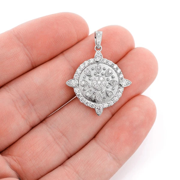 Erkals Jewellers Ornate Medallion Cluster Diamond Pendant 18K Gold 1.25ctw