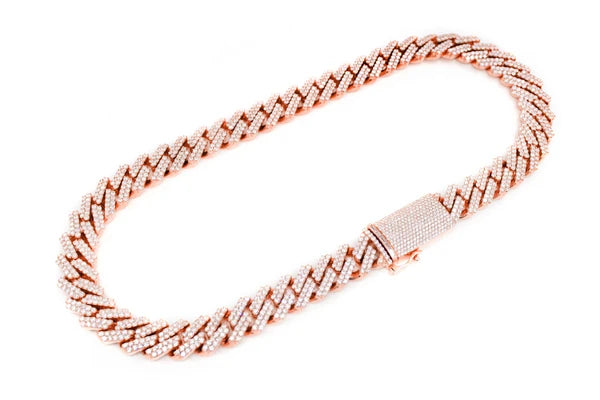 Erkals Jewellers 16mm Raised Prong Cuban Diamond Necklace 18K Gold 33.00ctw