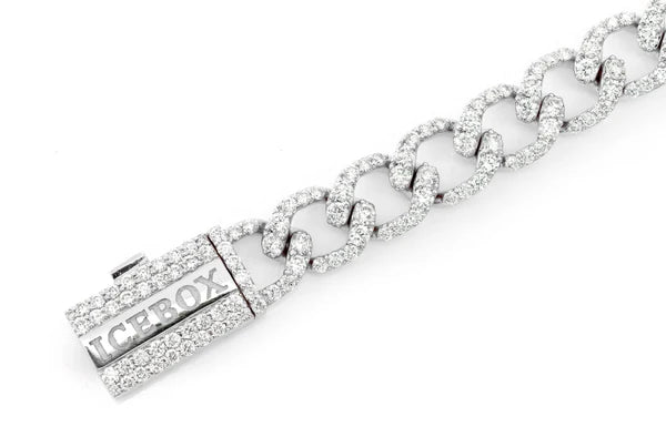 Erkals Jewellers 8mm Elongated Miami Cuban Diamond Bracelet 18K Gold 6.25ctw