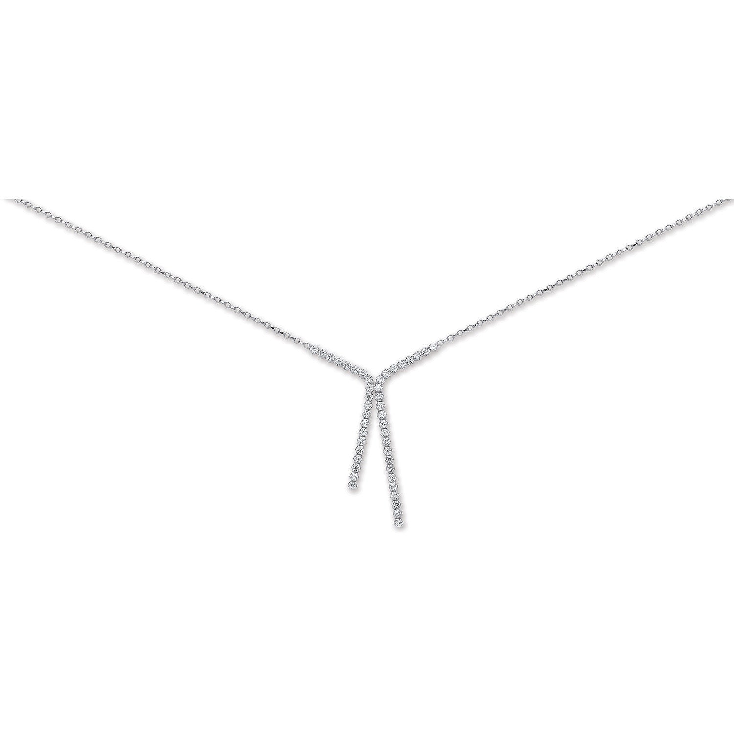 Silver 17" Cz Tassel  Chain