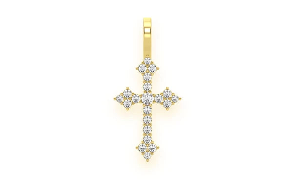 Erkals Jewellers Arrow Cross Pendant 18K Gold Diamond 0.15ctw