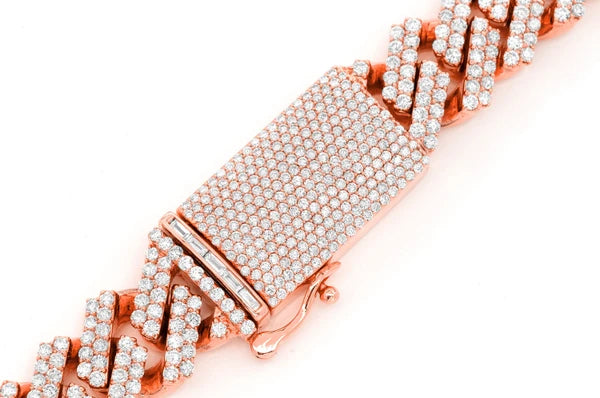 Erkals Jewellers 16mm Raised Prong Cuban Diamond Necklace 18K Gold 33.00ctw