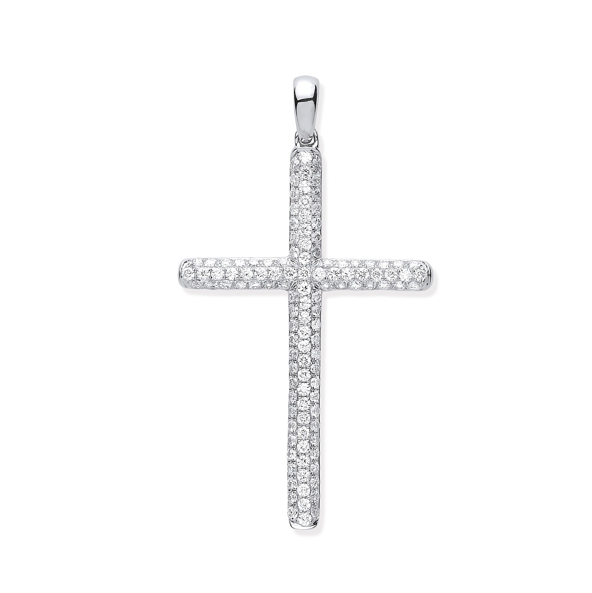 18ct White Gold 0.45ct Diamond Set Cross