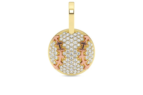 Erkals Jewellers Baseball Pendant 18K Gold Diamond 0.33ctw