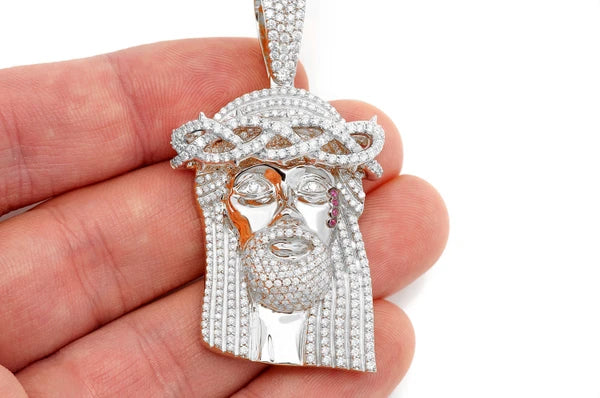 Erkals Jewellers Jesus Pendant 18K Yellow Gold Diamond 3.75ctw