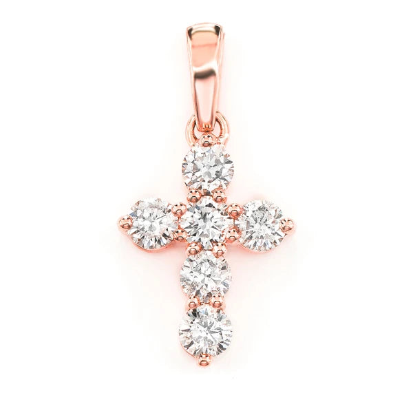 Erkals Jewellers Pointed Cross Pendant 18K Gold Diamond 0.75ctw