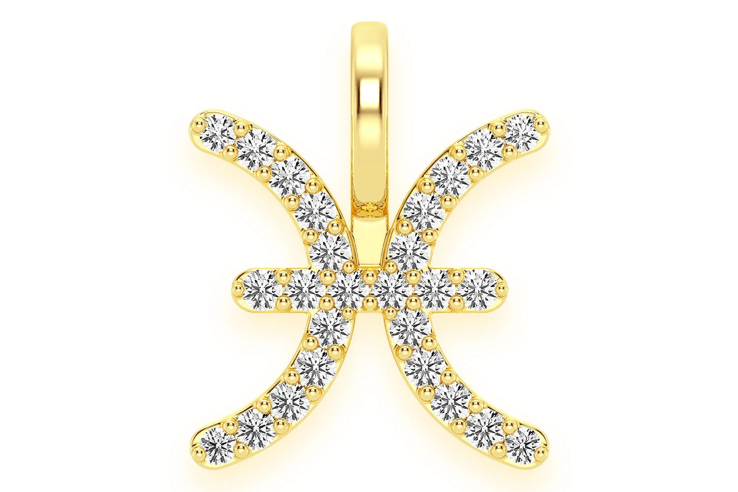 Erkals Jewellers Pisces Zodiac Pendant 18K Gold Diamond 0.10ctw