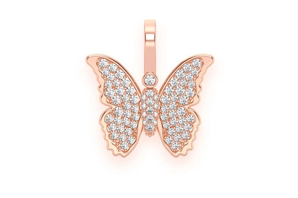 Erkals Jewellers Butterfly Emoji Pendant 18K Gold Diamond 0.40ctw