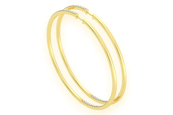 Erkals Jewellers 3-Inch Inside Out Hoop Earrings 18K Gold 6.25ctw