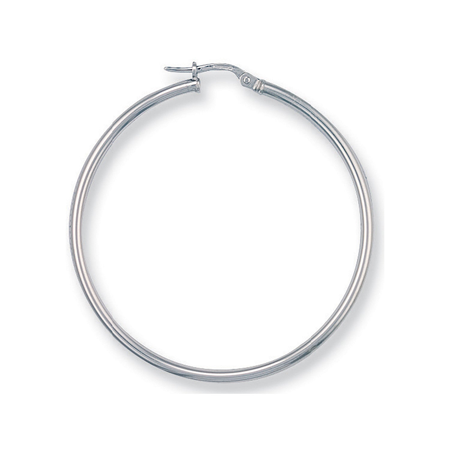 W/G 40mm Round Tube Hoop Earrings