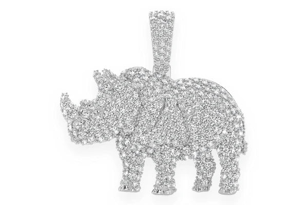 Erkals Jewellers Rhinoceros Pendant 18K Gold Diamond 1.75ctw