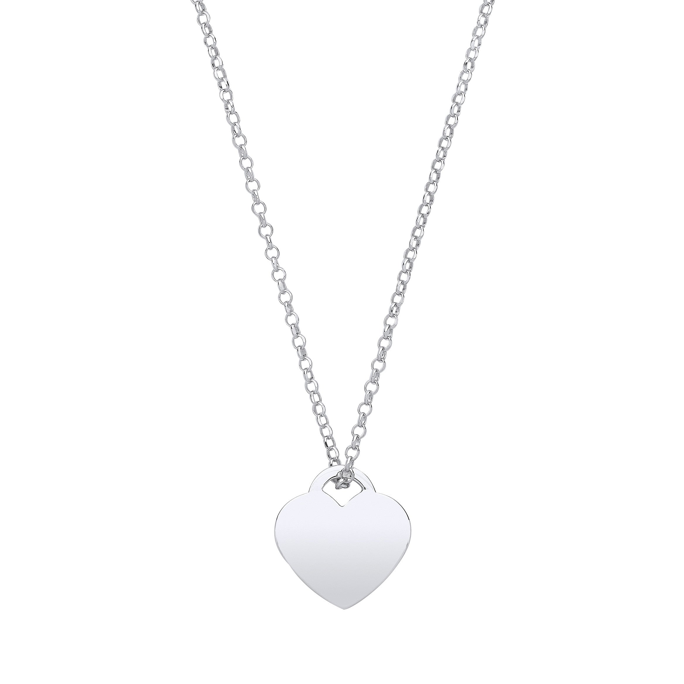 Silver Plain Heart Pendant Chain 16"