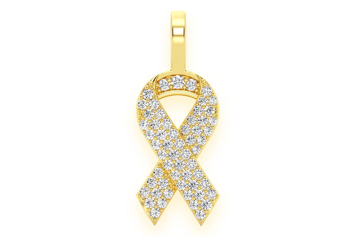 Erkals Jewellers Awareness Ribbon Pendant 18K Gold 0.25ctw