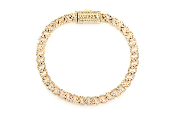 Erkals Jewellers Elongated Miami Cuban Diamond Bracelet 6mm 18K Gold 3.75ctw
