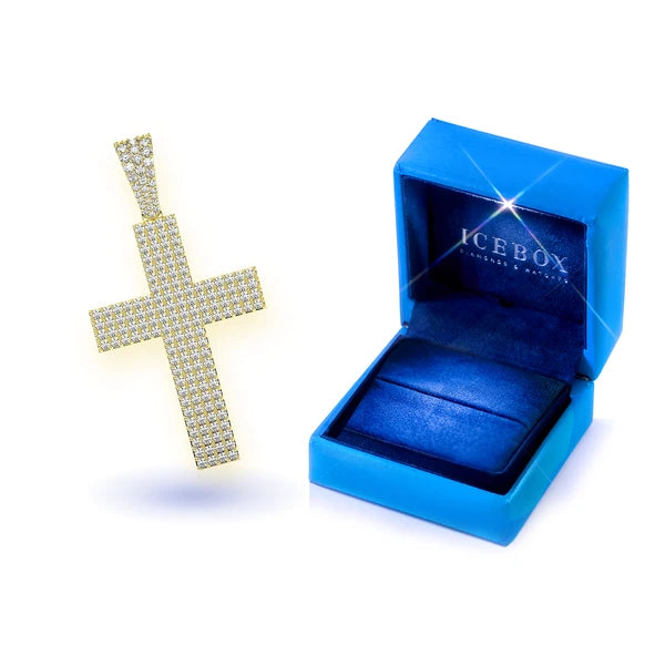 Erkals Jewellers Four Row Cross Pendant 18K Gold Diamond 1.15ctw